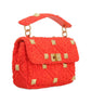 Bolsa Valentino Roman Stud Cashmere Laranja