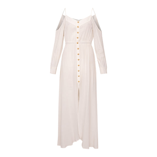 Vestido Balmain Branco Longo Tam. 34 Br