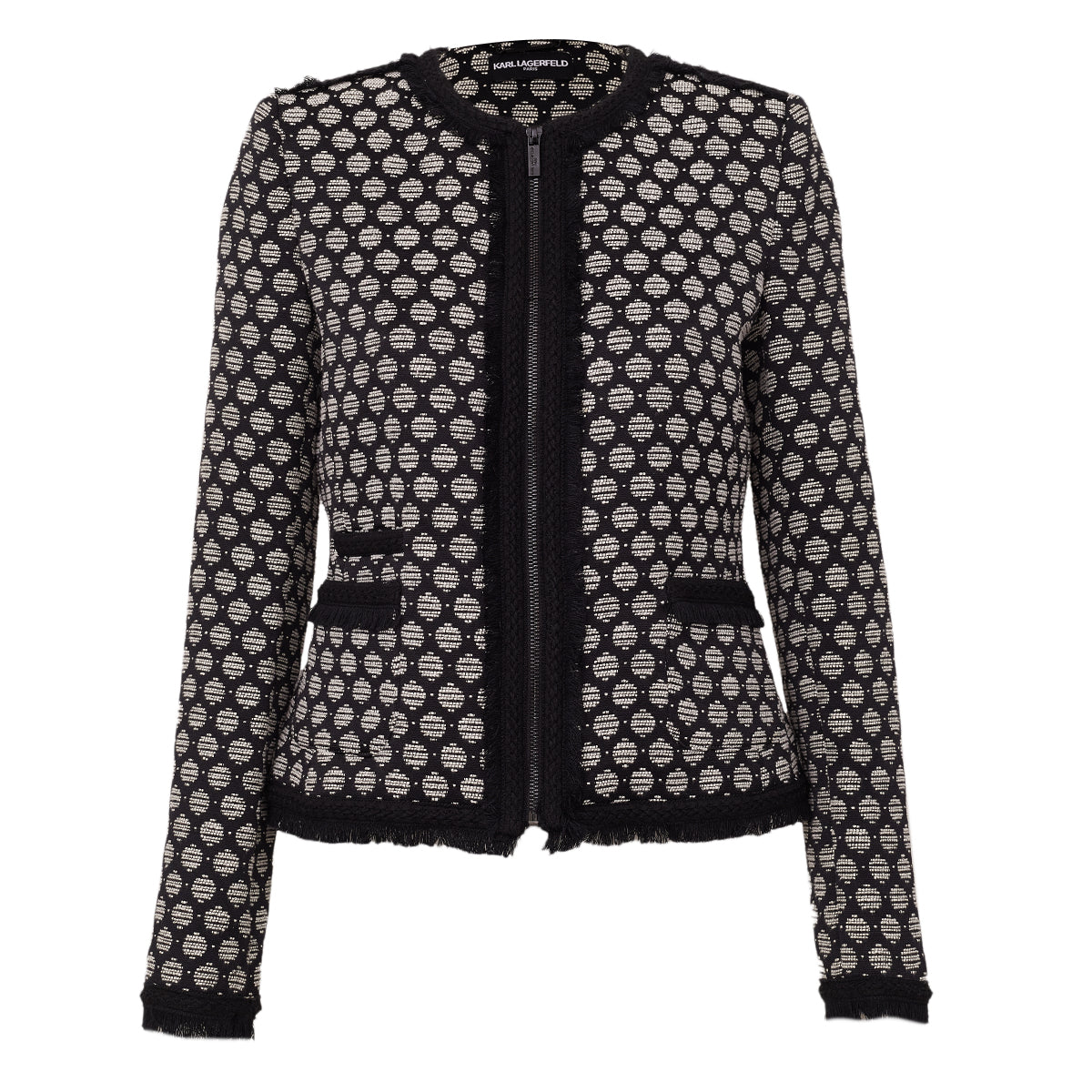 Casaco Karl Lagerfield Preto e Branco Tam P Br