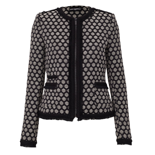 Casaco Karl Lagerfield Preto e Branco Tam P Br