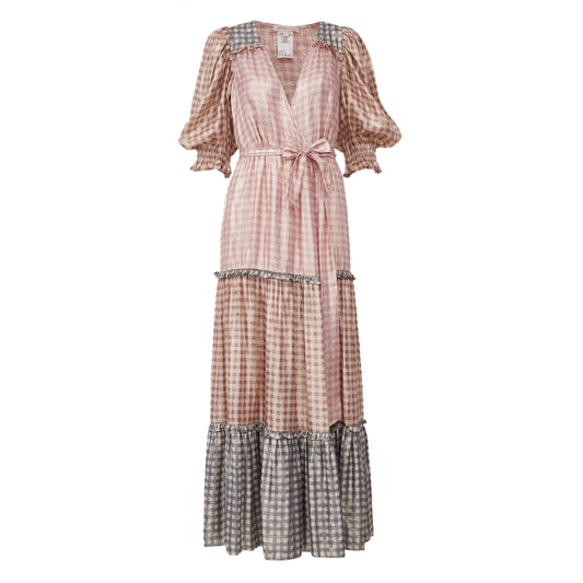 Vestido LoveShack Fancy Xadrez Tam P Br