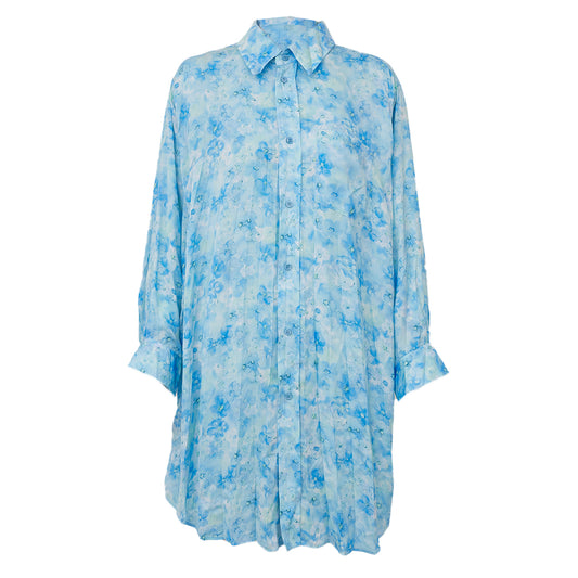 Vestido Balenciaga Estampado Azul Tam G Br