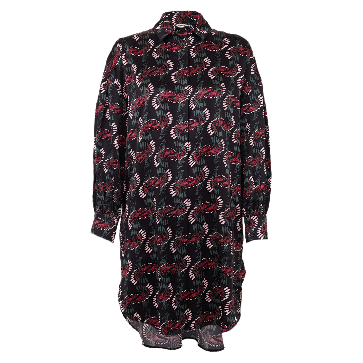 Vestido Fendi Preto Estampado Tam 38 Br