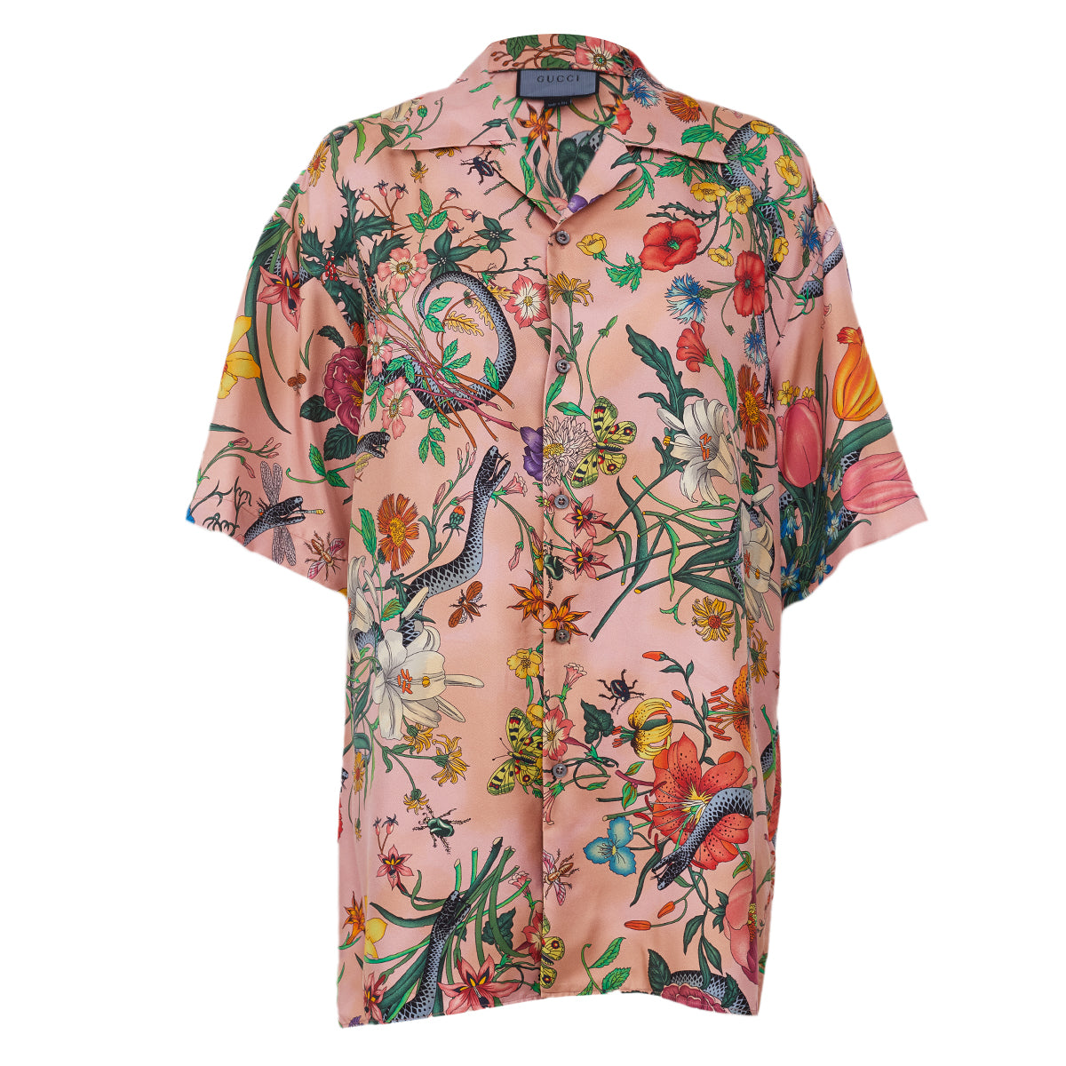 Camisa Gucci Rosa Estampada Tam. G BR