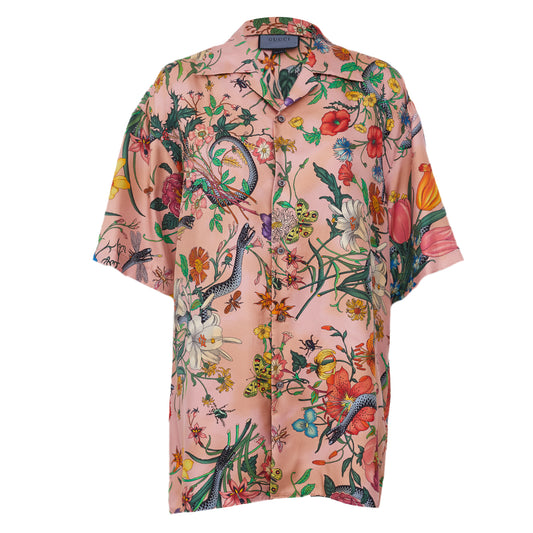 Camisa Gucci Rosa Estampada Tam. G BR