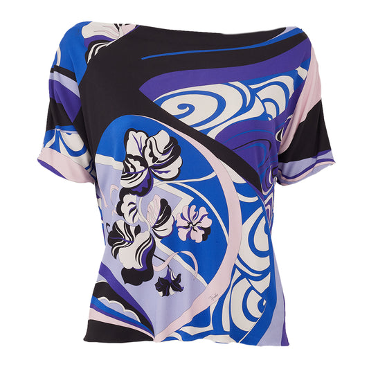 Camiseta Emilio Pucci Azul estampado Tam. M br