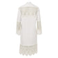 Vestido Burberry Manga Longa De Renda Branco Tam 36 Br
