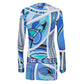 Blusa Emilio Pucci Estampado Azul Tam 38 Br