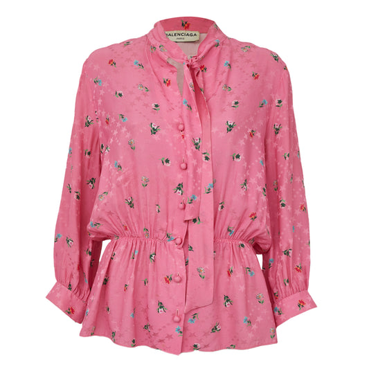 Blusa Balenciaga Rosa Estampada
