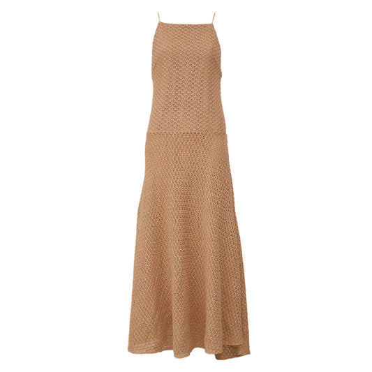 Vestido Cris Barros Longo Bege Tam 36 Br