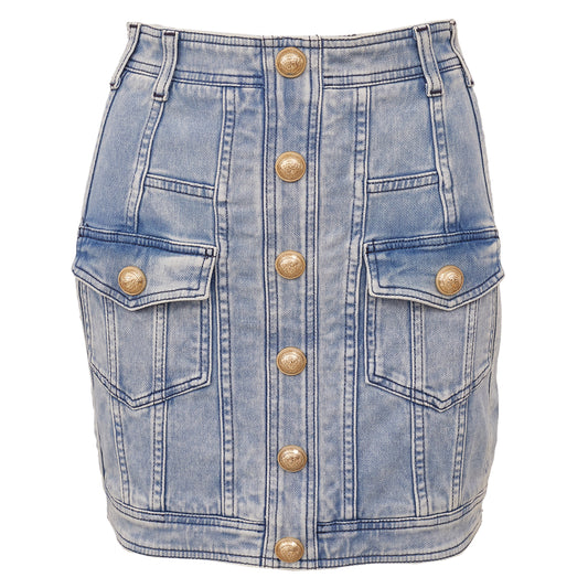 Saia Balmain Jeans Tam 36 Br