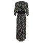 Vestido Christian Dior Longo Florido Preto Tam P Br