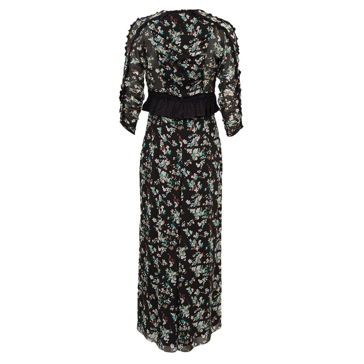 Vestido Christian Dior Longo Florido Preto Tam P Br