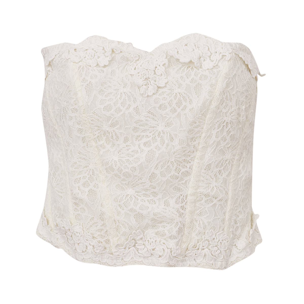 Cropped LoveShackFancy Renda Branco Tam M Br