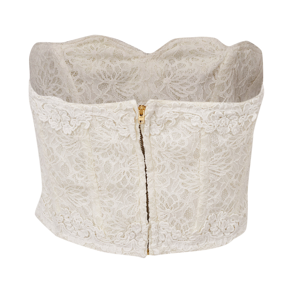 Cropped LoveShackFancy Renda Branco Tam M Br