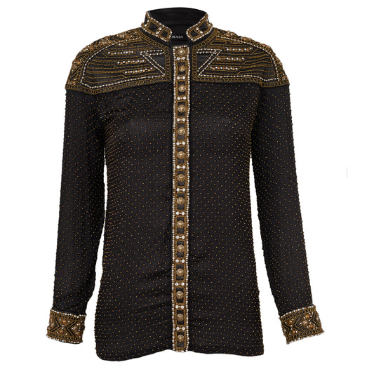 Camisa BalmaIn Bolinhas Douradas