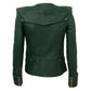 Jaqueta Balmain Couro Verde Tam 34 BR