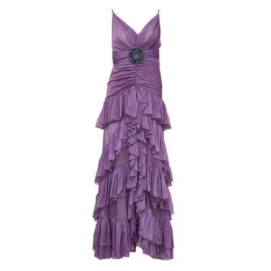 Vestido Raisa & Vanessa Longo Roxo Tam P Br
