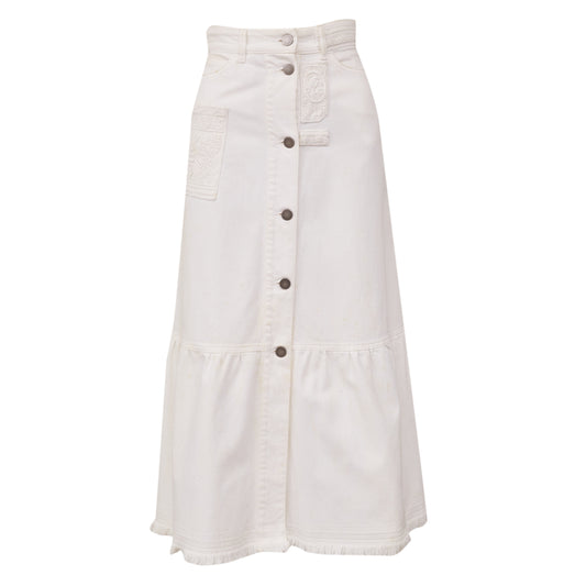 Saia Valentino Branca Bordada Tam 32 Br