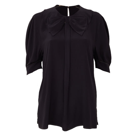 Camiseta Miu Miu Preta com Laço Tam M br