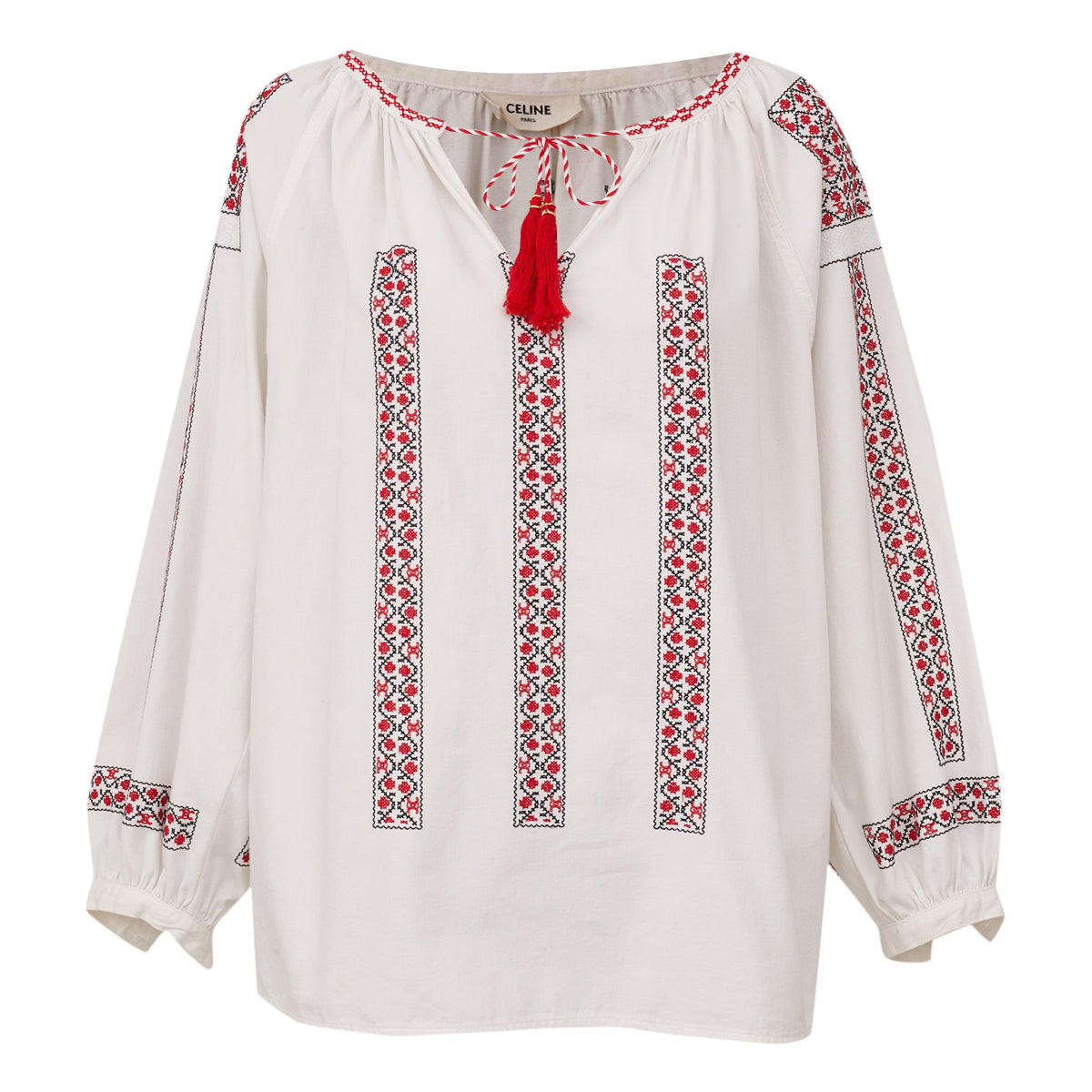 Blusa Celine Bordada Branca Tam G Br