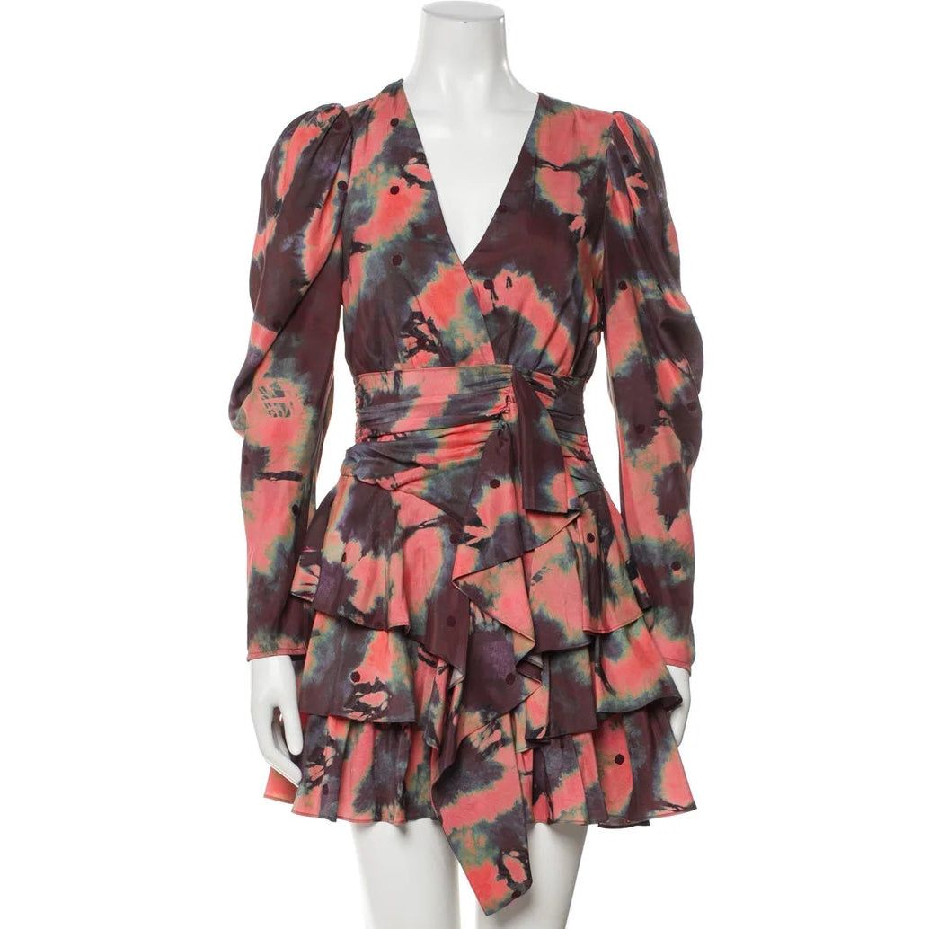 Vestido Ulla Johnson Rosa Manga Bufante Tam 34 BR