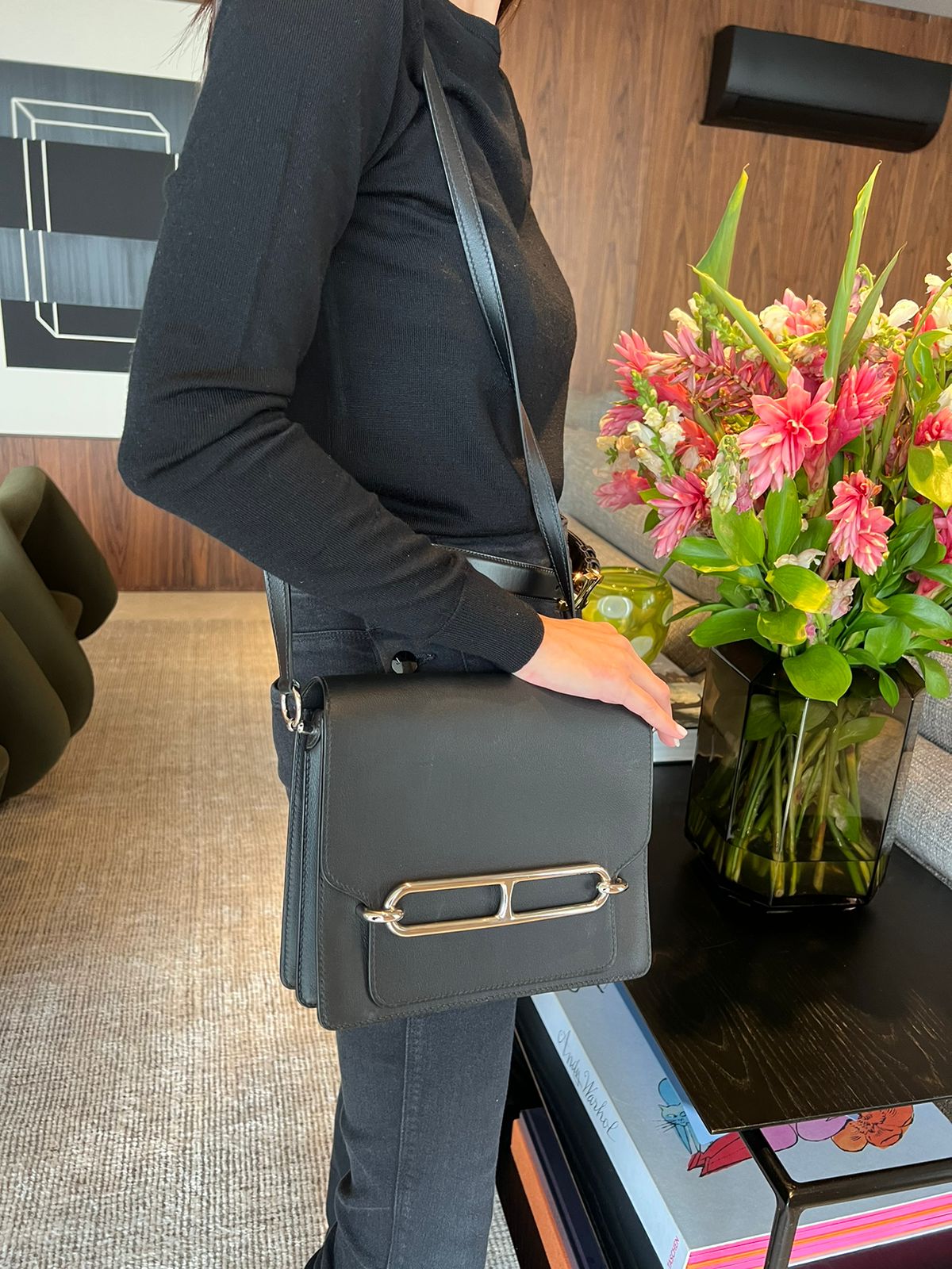 Bolsa Hermès Roulis Preta