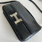 Bolsa Hermès Constance Elan Croco Preta