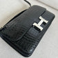 Bolsa Hermès Constance Elan Croco Preta