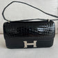 Bolsa Hermès Constance Elan Croco Preta