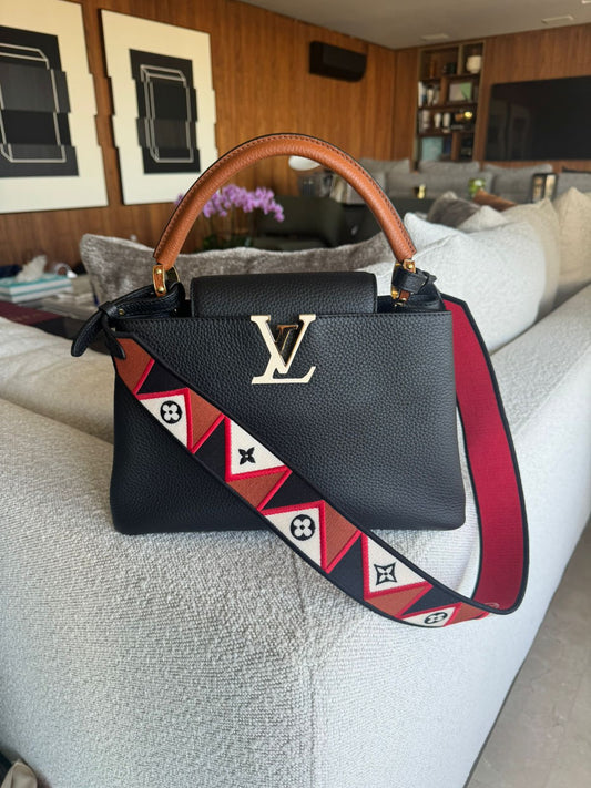 Bolsa Louis Vuitton Capucines Preta e Vermelha
