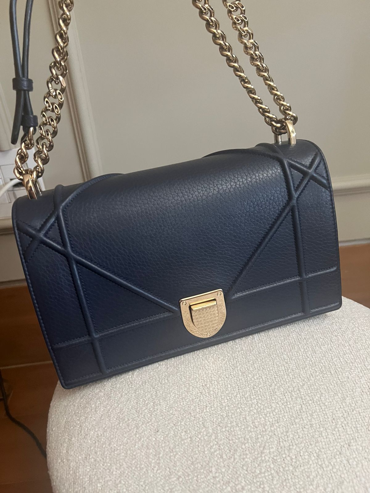 Bolsa Christian Dior Médio Azul
