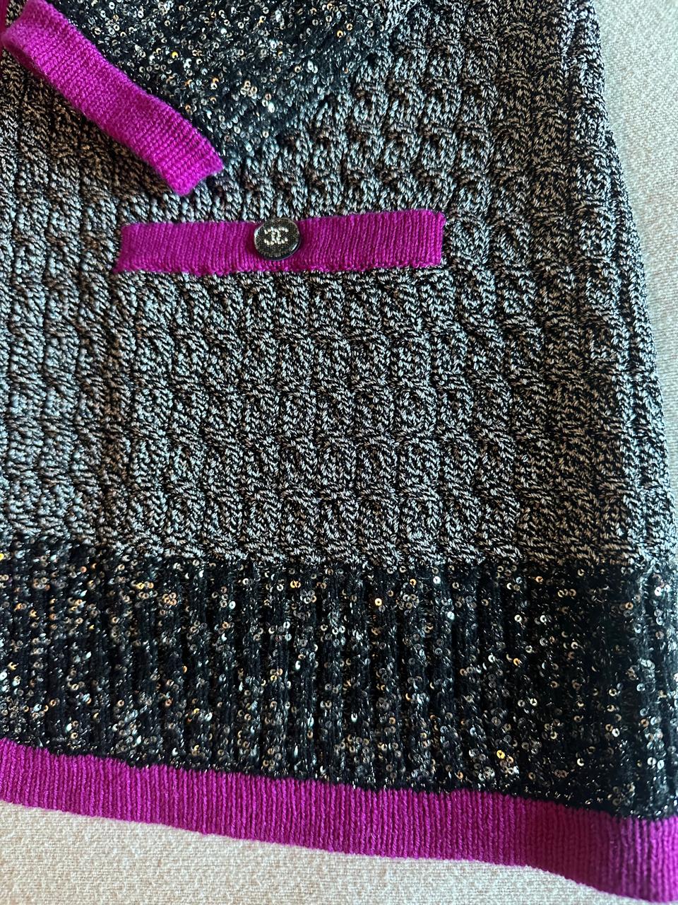 Casaco Chanel Cinza e Rosa Tam. 38