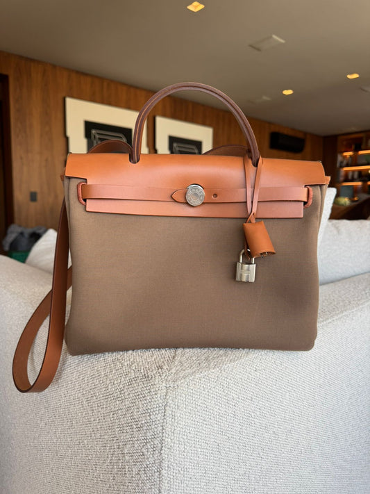 Bolsa Hermés Herbag Marrom