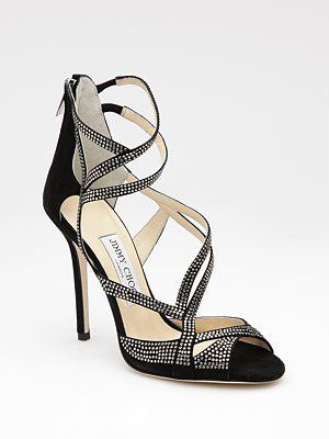 Sandália Jimmy Choo Brilho Preta Tam. 39 BR