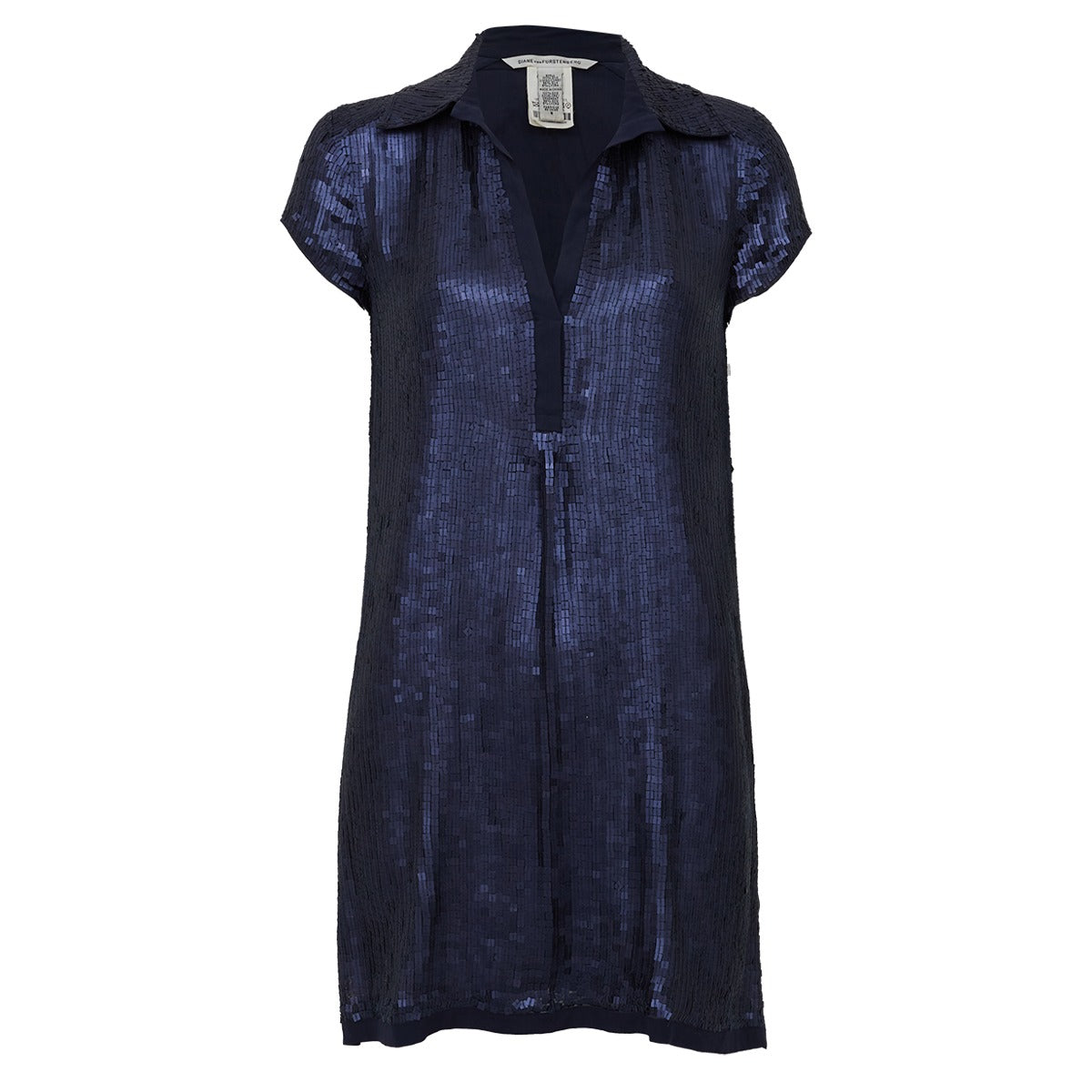 Vestido Diane Von Furstenberg paêtes Azul escuro Tam. M BR