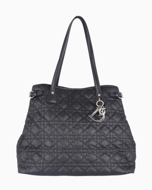 Bolsa Christian Dior Cannage Panarea Tote preta
