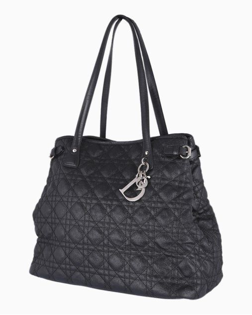 Bolsa Christian Dior Cannage Panarea Tote preta