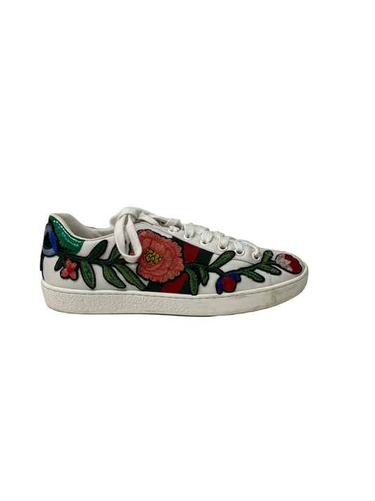 Tênis Gucci Ace Floral Embroidered Sneakers Tam 34 BR