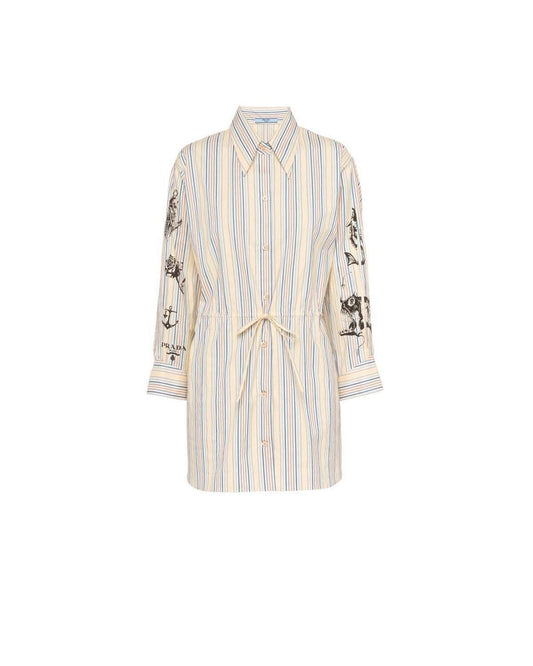 Camisa Prada popeline estampada Tam. 40 BR