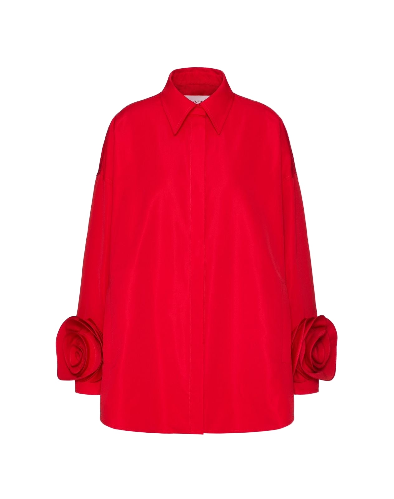 Camisa Valentino popeline com mangas de rosa Atelier Tam. G BR