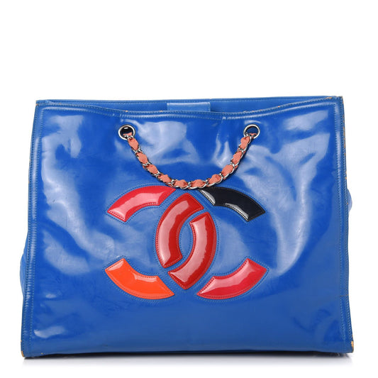 Bolsa Chanel Vinyl Lipstick Tote azul