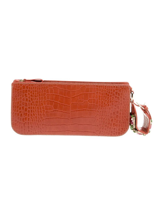 Clutch Valentino Garavani couro Laranja