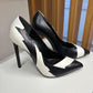 Scarpin Saint Laurent Janis Lightning Splash preto e branco TAM. 33 BR