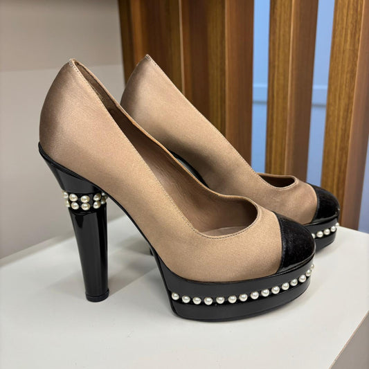 Salto Chanel Pearl Platform Pumps TAM. 34 BR