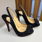 Sandálias slingback Christian Louboutin Very Prive preta TAM. 34 BR