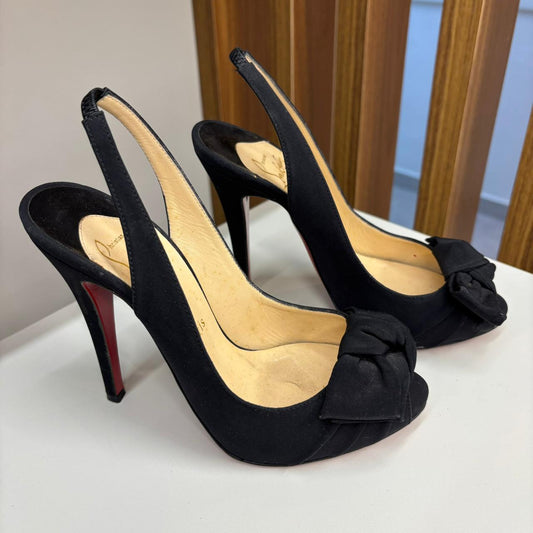 Sandálias slingback Christian Louboutin Very Prive preta TAM. 34 BR