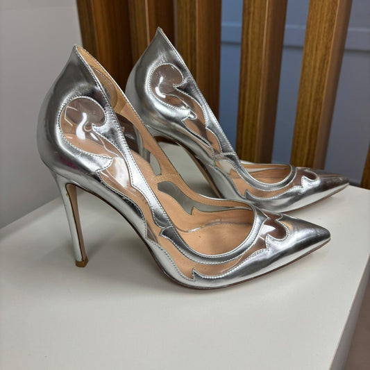 Salto Scarpin Gianvito Rossi Prata TAM. 34 BR