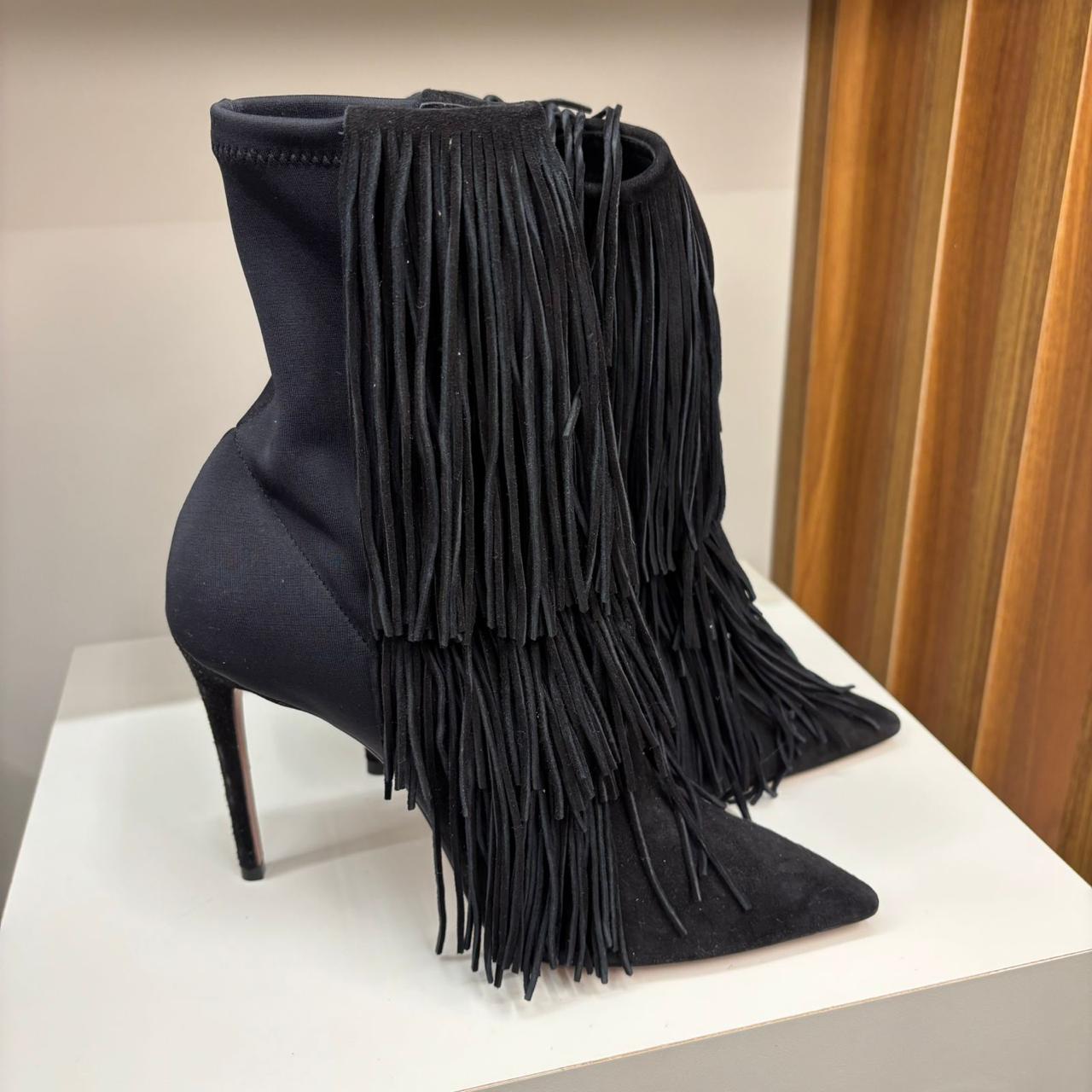 Bota Aquazzura Shake Stretch Bootie 85 preta TAM. 33 BR