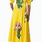 Vestido Carolina Herrera Amarelo Floral Tam PP